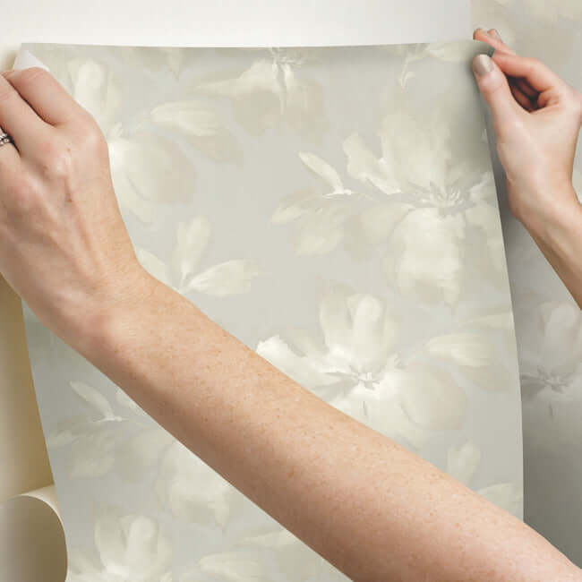 midnight-blooms-premium-peel-stick-wallpaper-neutral-york-wallcoverings-psw1414rl - York Wallcoverings Wallpaper