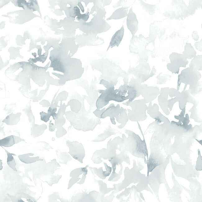 Renewed Floral Blue Wallpaper - York Wallcoverings - PSW1492RL - York Wallcoverings Wallpaper