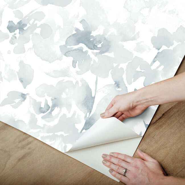 Renewed Floral Blue Wallpaper - York Wallcoverings - PSW1492RL - York Wallcoverings Wallpaper