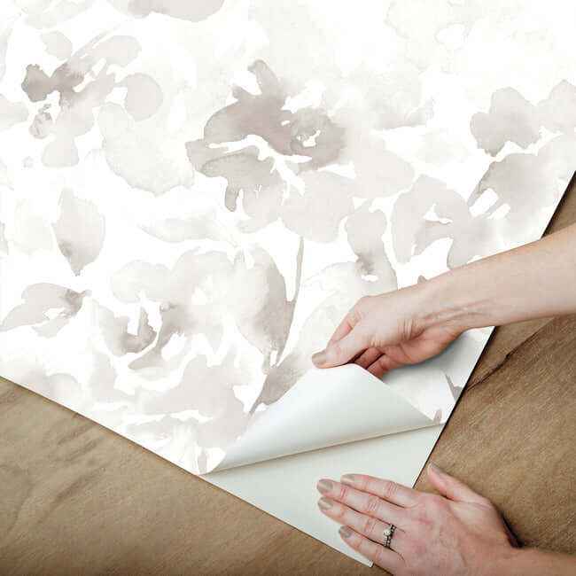 Renewed Floral Neutral Wallpaper - York Wallcoverings - PSW1495RL - York Wallcoverings Wallpaper