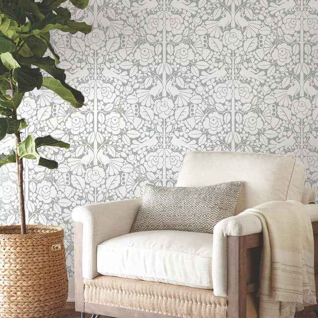 Fairy Tales Grey Wallpaper - York Wallcoverings - PSW1506RL