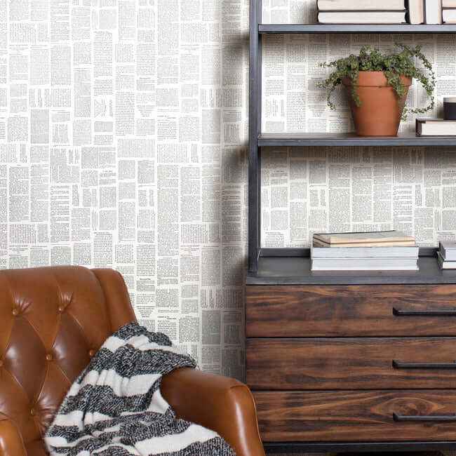 Crafted Editorial Charcoal Wallpaper - York Wallcoverings - PSW1497RL
