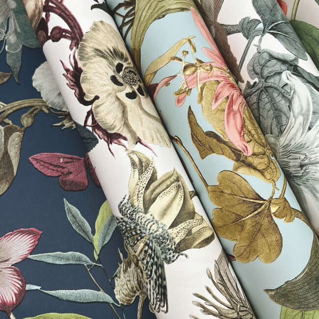 butterfly-house-navy-wallpaper-york-wallcoverings-bl1723 - York Wallcoverings Wallpaper