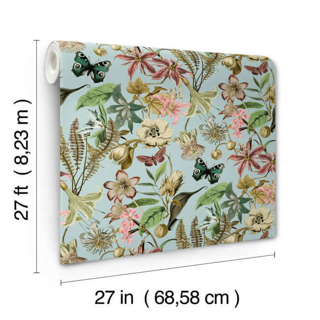 butterfly-house-sky-blue-wallpaper-york-wallcoverings-bl1725 - York Wallcoverings Wallpaper