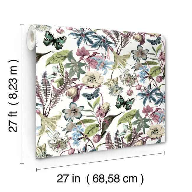 Butterfly House White & Fuchsia Wallpaper - York Wallcoverings - BL1721 - York Wallcoverings Wallpaper