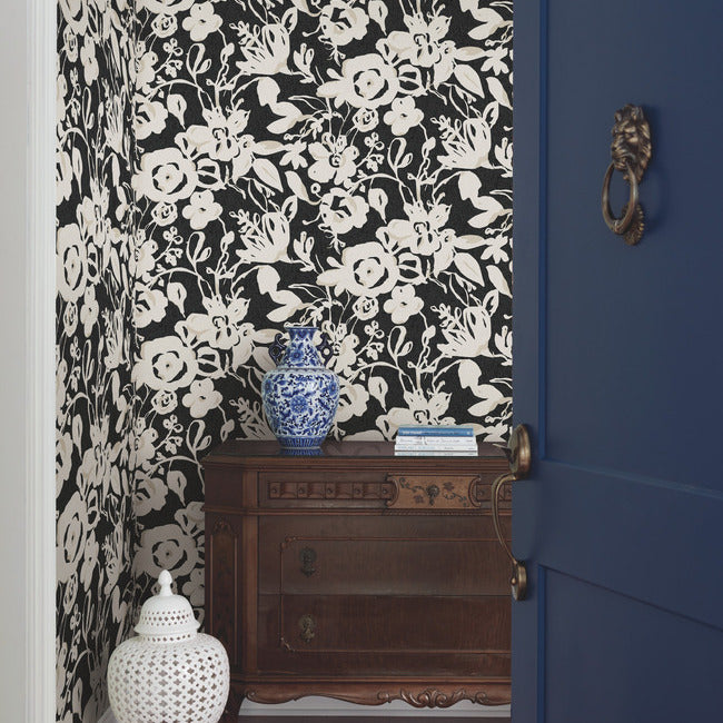 brushstroke-floral-wallpaper-black-york-wallcoverings-bl1733