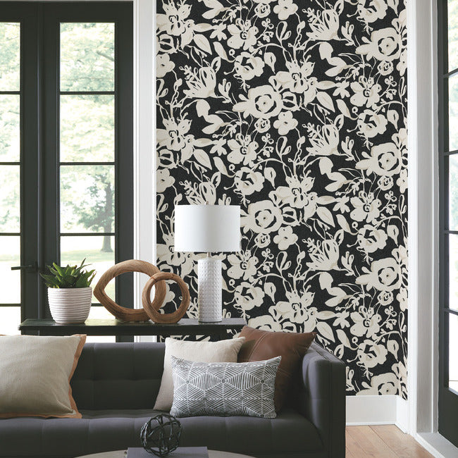 brushstroke-floral-wallpaper-black-york-wallcoverings-bl1733