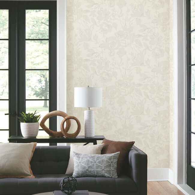 Brushstroke Floral Pearl Wallpaper - York Wallcoverings - BL1734 - York Wallcoverings Wallpaper