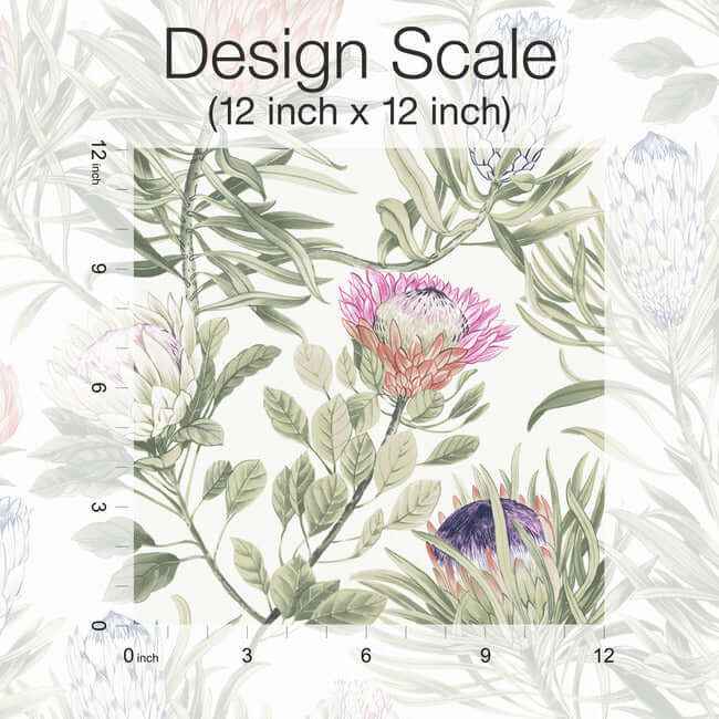 Protea White & Fuchsia Wallpaper - York Wallcoverings - BL1752 - York Wallcoverings Wallpaper