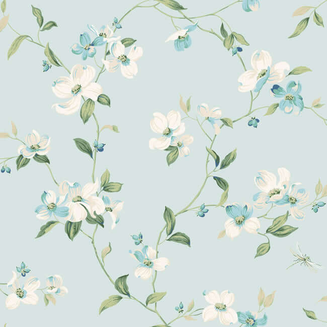 dogwood-light-blue-wallpaper-york-wallcoverings-bl1765 - York Wallcoverings Wallpaper