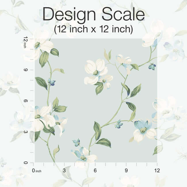 dogwood-light-blue-wallpaper-york-wallcoverings-bl1765 - York Wallcoverings Wallpaper