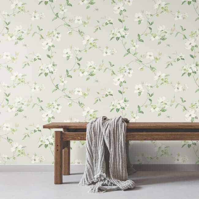 Dogwood Light Grey Wallpaper - York Wallcoverings - BL1762 - York Wallcoverings Wallpaper