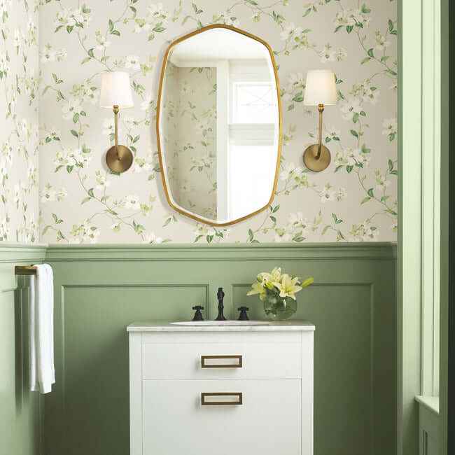 Dogwood Light Grey Wallpaper - York Wallcoverings - BL1762 - York Wallcoverings Wallpaper