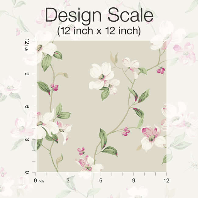 dogwood-taupe-wallpaper-york-wallcoverings-bl1763 - York Wallcoverings Wallpaper