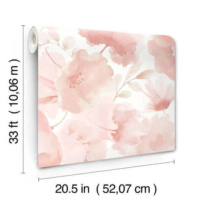 watercolor-bouquet-blush-wallpaper-york-wallcoverings-bl1772 - York Wallcoverings Wallpaper