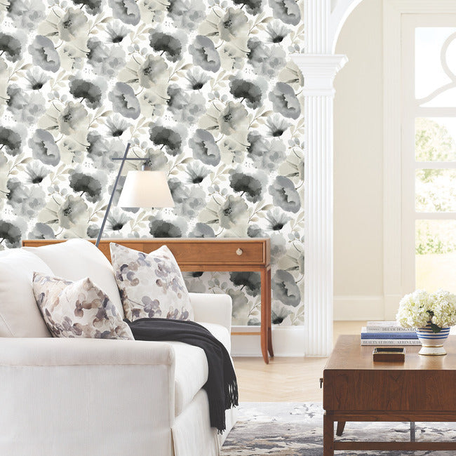 watercolor-bouquet-wallpaper-charcoal-york-wallcoverings-bl1771