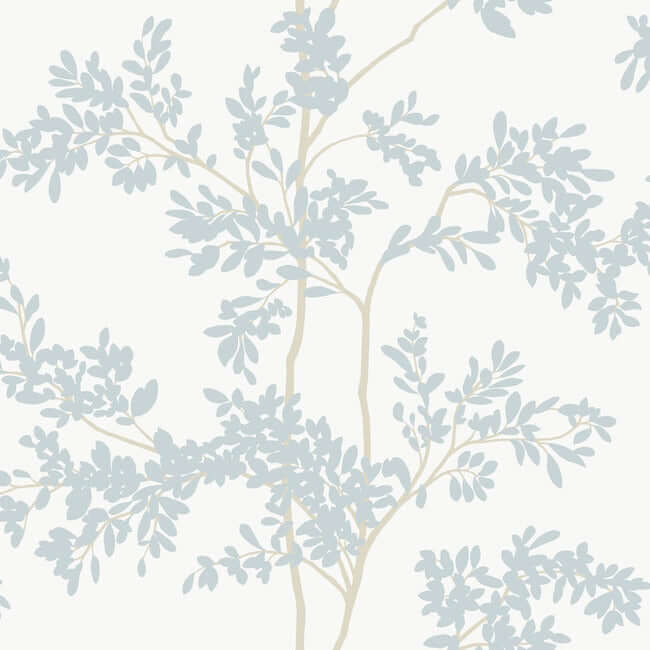 lunaria-silhouette-white-cloud-blue-wallpaper-york-wallcoverings-bl1802 - York Wallcoverings Wallpaper