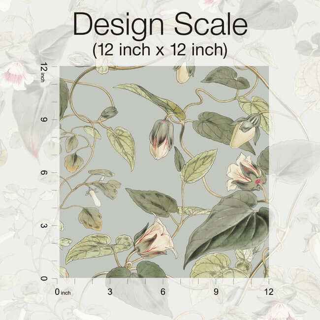 Moon Flower Dove Wallpaper - York Wallcoverings - BL1712 - York Wallcoverings Wallpaper