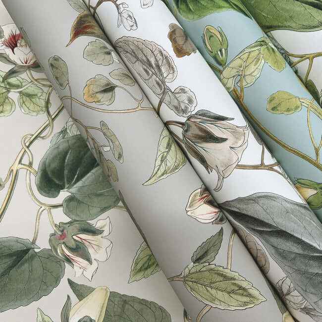 Moon Flower Light Taupe Wallpaper - York Wallcoverings - BL1713 - York Wallcoverings Wallpaper