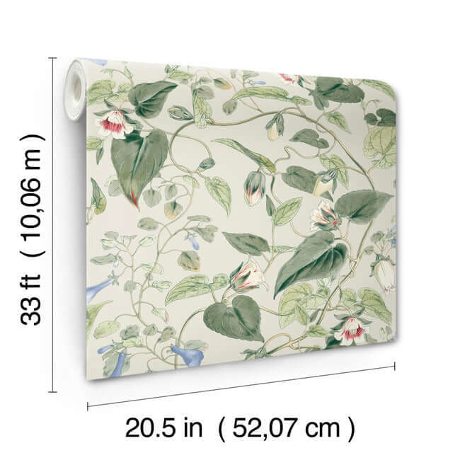 moon-flower-light-taupe-wallpaper-york-wallcoverings-bl1713 - York Wallcoverings Wallpaper