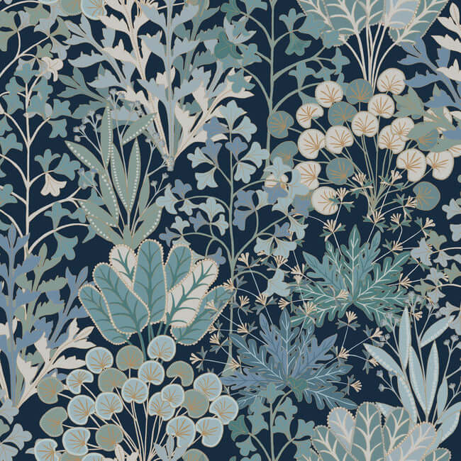 forest-floor-navy-wallpaper-york-wallcoverings-bl1812 - York Wallcoverings Wallpaper