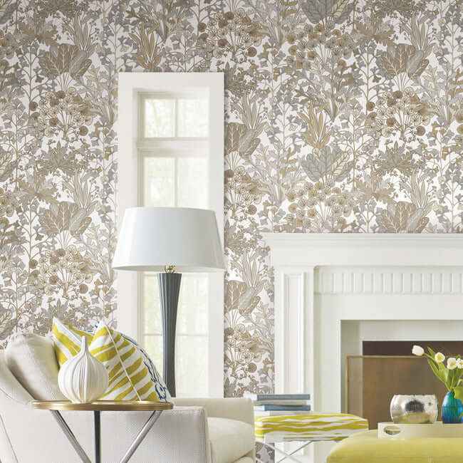 Forest Floor Neutral Wallpaper - York Wallcoverings - BL1815 - York Wallcoverings Wallpaper