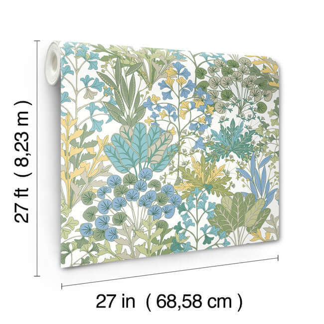 forest-floor-white-green-wallpaper-york-wallcoverings-bl1814 - York Wallcoverings Wallpaper