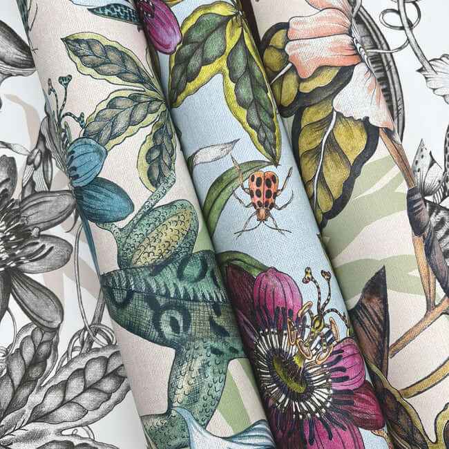 Rainforest White & Charcoal Wallpaper - York Wallcoverings - BL1703 - York Wallcoverings Wallpaper