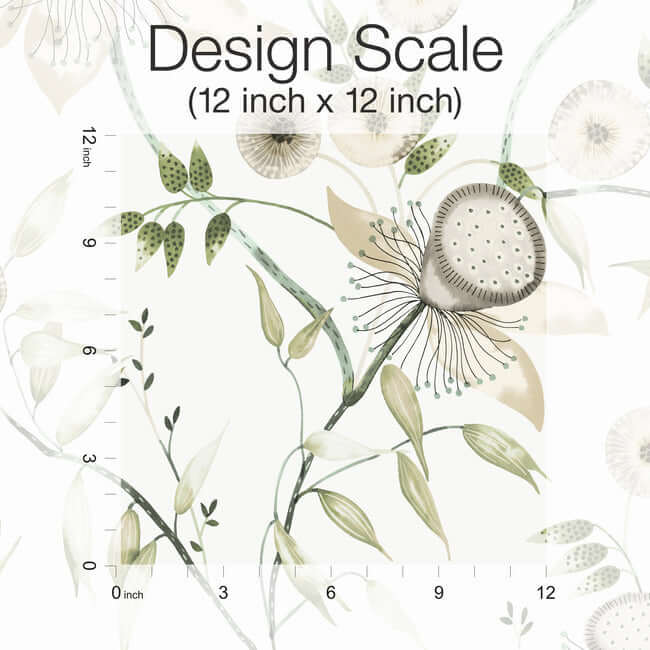 dream-blossom-white-green-wallpaper-york-wallcoverings-bl1793 - York Wallcoverings Wallpaper
