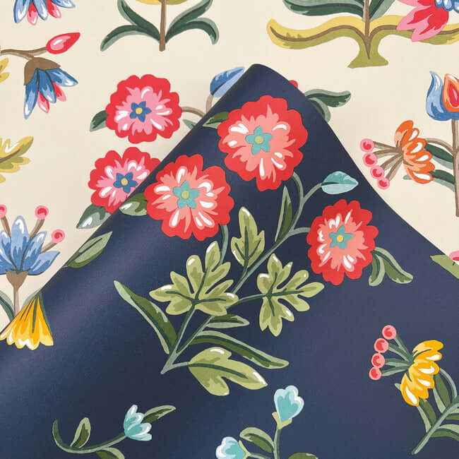 Heirloom Floral Taupe & Multi Peel & Stick Wallpaper - York Wallcoverings - PSW1447RL