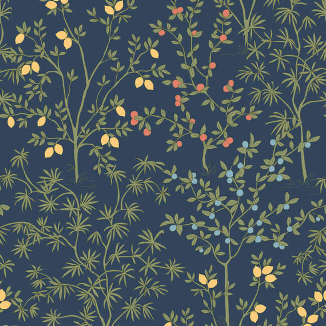 lemon-grove-navy-peel-stick-wallpaper-york-wallcoverings-psw1454rl - York Wallcoverings Wallpaper