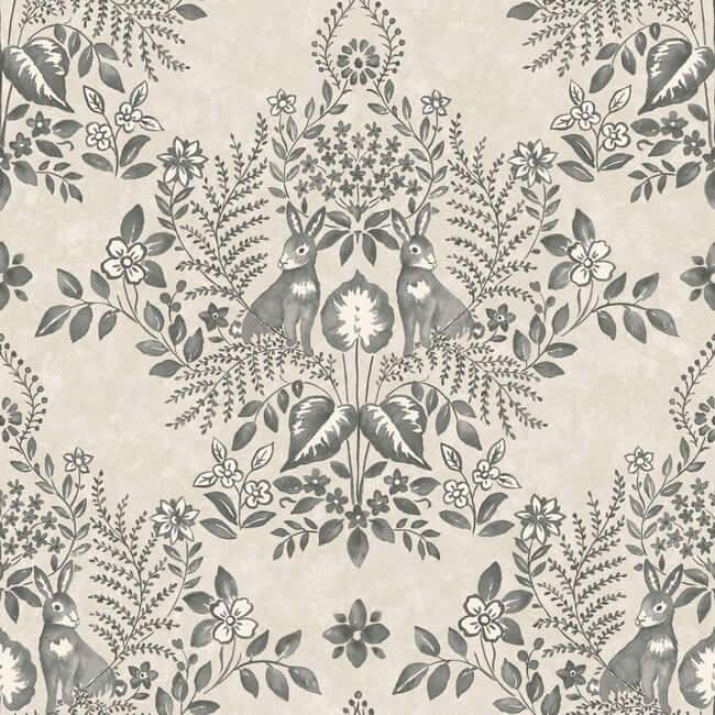 cottontail-toile-linen-charcoal-peel-stick-wallpaper-york-wallcoverings-psw1433rl - York Wallcoverings Wallpaper