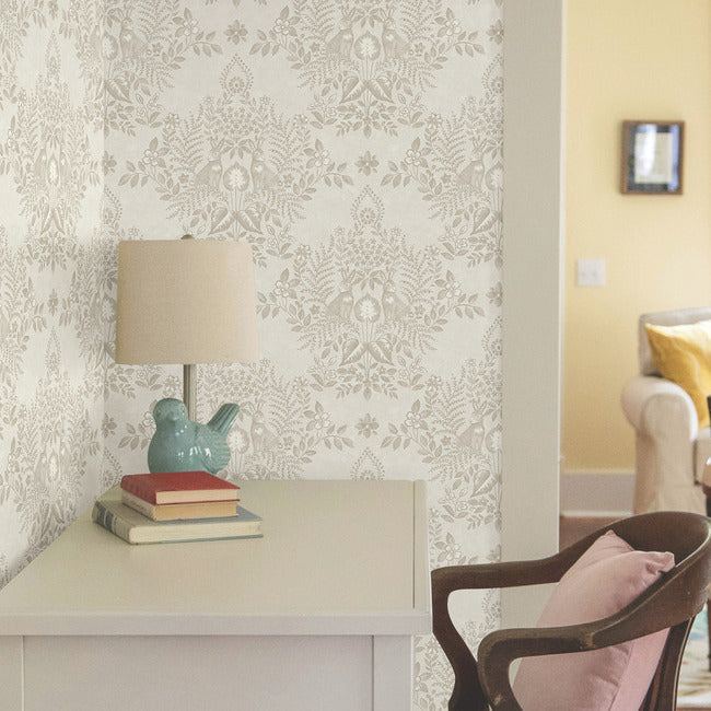 cottontail-toile-wicker-peel-stick-wallpaper-york-wallcoverings-psw1434rl - York Wallcoverings Wallpaper