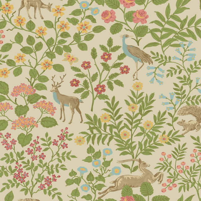 woodland-floral-linen-peel-stick-wallpaper-york-wallcoverings-psw1436rl - York Wallcoverings Wallpaper