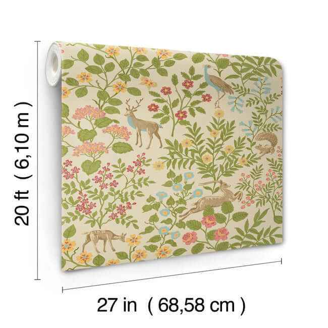 Woodland Floral Linen Peel & Stick Wallpaper - York Wallcoverings - PSW1436RL - York Wallcoverings Wallpaper