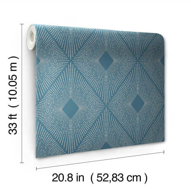 harlowe-blue-silver-wallpaper-york-wallcoverings-md7131 - York Wallcoverings Wallpaper