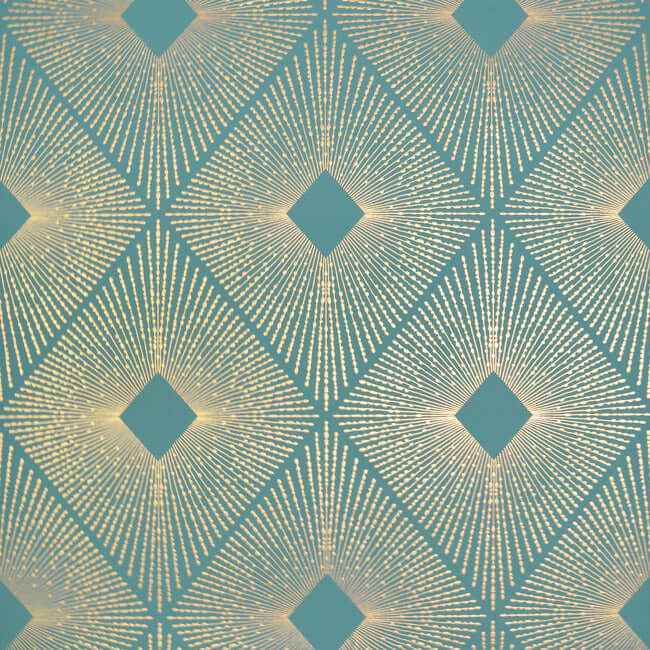 Harlowe Teal & Gold Wallpaper - York Wallcoverings - NW3589 - York Wallcoverings Wallpaper