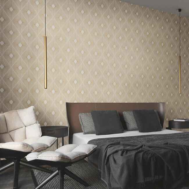 Harlowe White & Gold Wallpaper - York Wallcoverings - NW3592 - York Wallcoverings Wallpaper