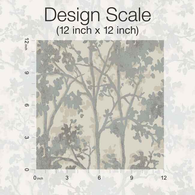 Shimmering Foliage Cream & Silver Wallpaper - York Wallcoverings - MD7141 - York Wallcoverings Wallpaper
