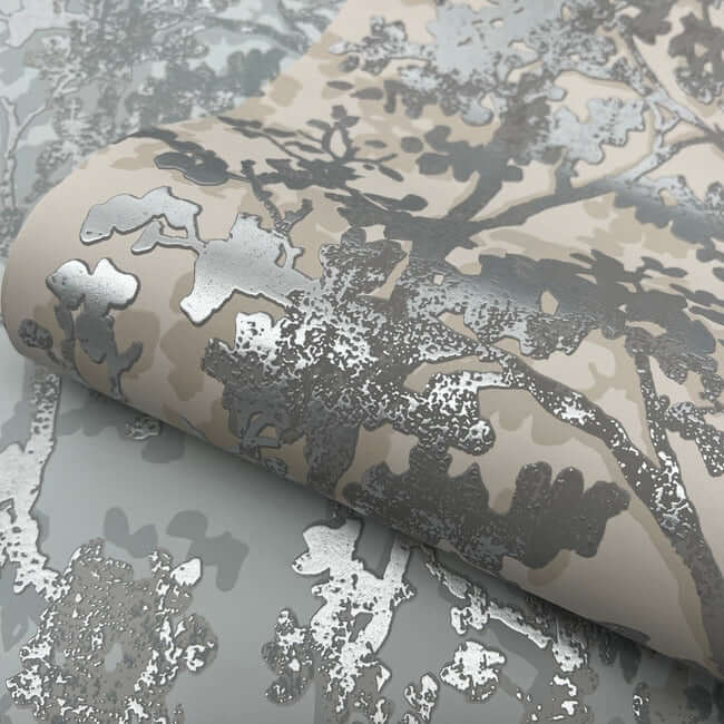 shimmering-foliage-spa-silver-wallpaper-york-wallcoverings-md7142 - York Wallcoverings Wallpaper