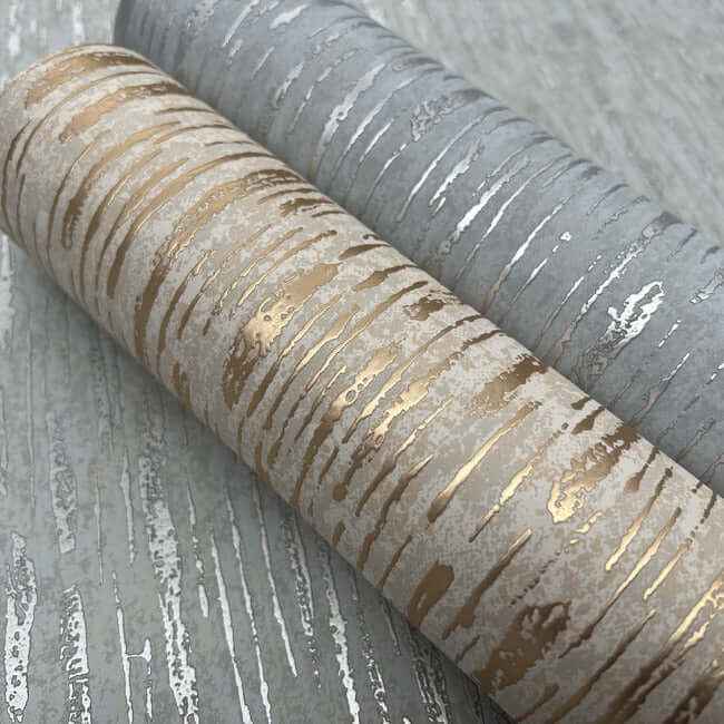 Metallic Cascade Pale Green & Silver Wallpaper - York Wallcoverings - MD7153