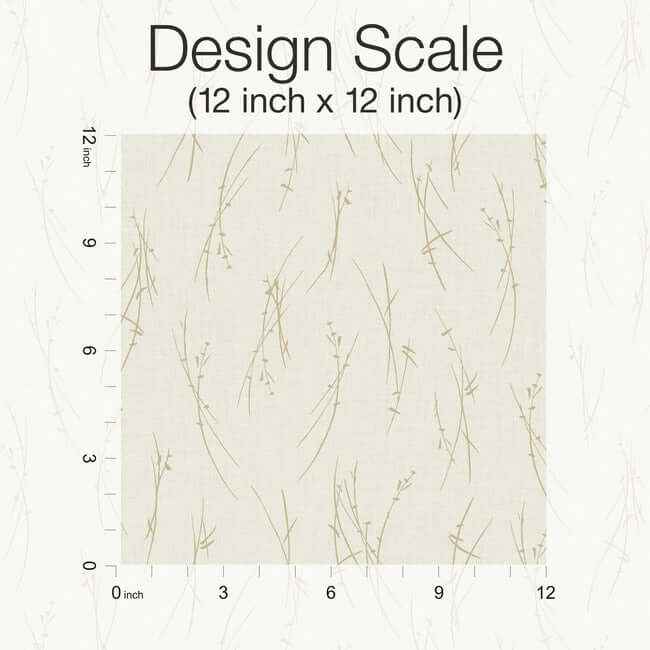 Sprigs Cream & Gold Wallpaper - York Wallcoverings - MD7192 - York Wallcoverings Wallpaper