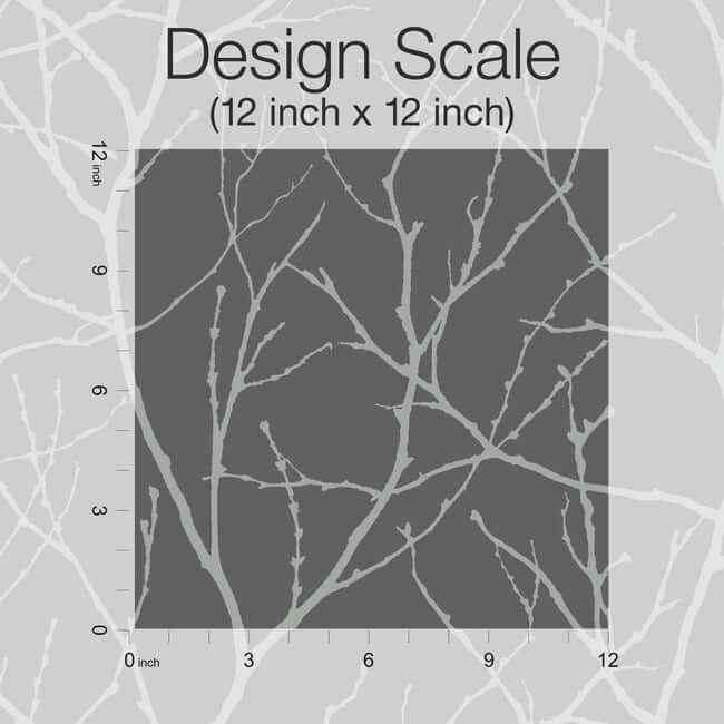 Trees Silhouette Charcoal & Silver Wallpaper - York Wallcoverings - MD7125 - York Wallcoverings Wallpaper