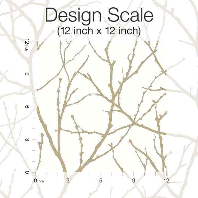 Trees Silhouette White & Gold Wallpaper - York Wallcoverings - MD7126 - York Wallcoverings Wallpaper