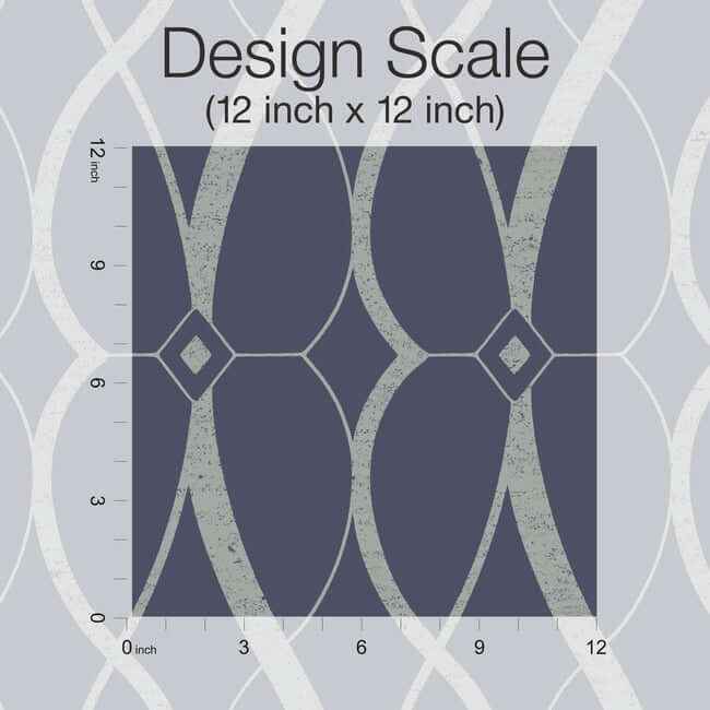 Graceful Geo Navy & Silver Wallpaper - York Wallcoverings - MD7174 - York Wallcoverings Wallpaper