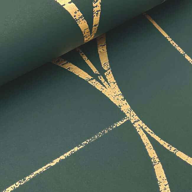 Sun Circles Emerald & Gold Wallpaper - York Wallcoverings - MD7203 - York Wallcoverings Wallpaper