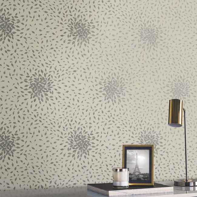 Petite Leaves Beige & Silver Wallpaper - York Wallcoverings - MD7105 - York Wallcoverings Wallpaper