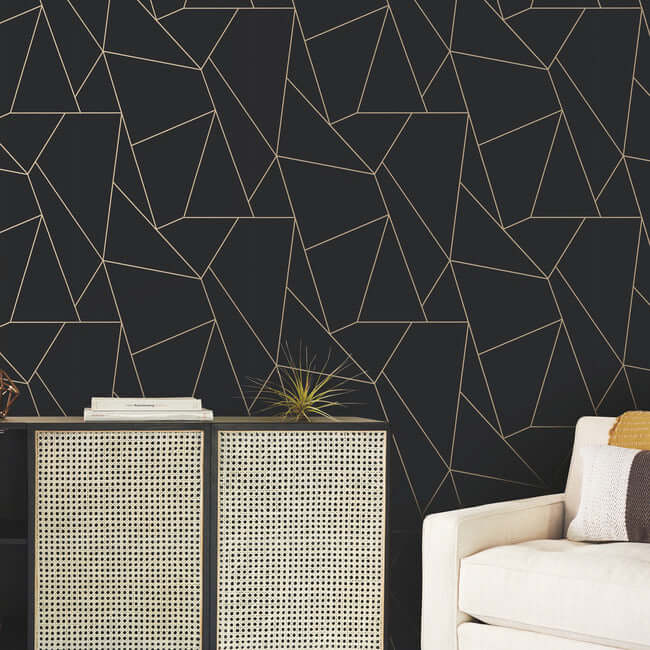 nazca-black-gold-wallpaper-york-wallcoverings-md7181 - York Wallcoverings Wallpaper