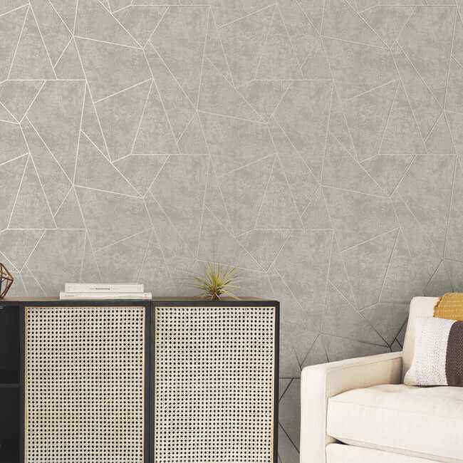 Nazca Light Grey & Silver Wallpaper - York Wallcoverings - NW3503 - York Wallcoverings Wallpaper