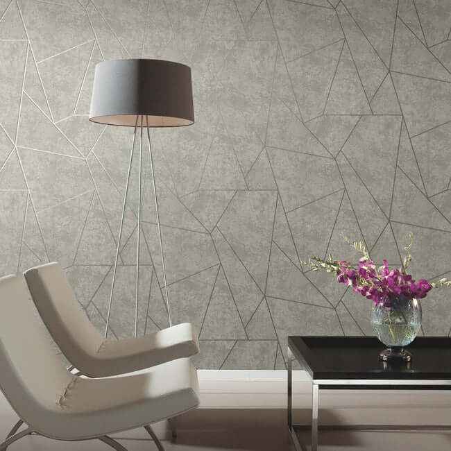 Nazca Light Grey & Silver Wallpaper - York Wallcoverings - NW3503 - York Wallcoverings Wallpaper